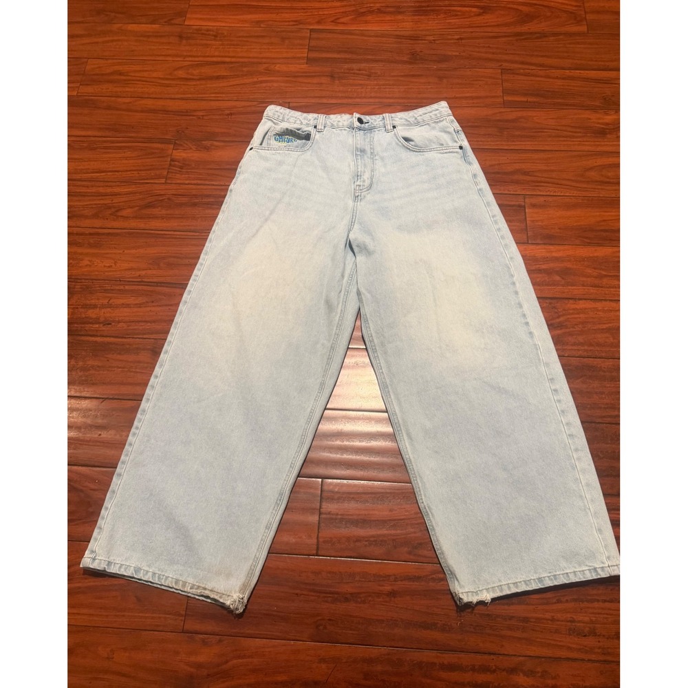 Empyre Loose Fit Skate Jeans Light Wash Blue Denim Wide Leg Mens 32 Skater 90s